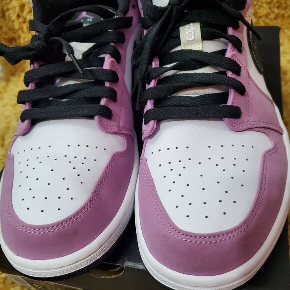 Air Jordan 1 Low Men's Size 12 Violet Shock Purple Black w Box - Picture 3 of 16